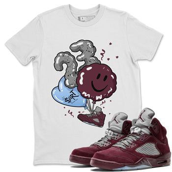 5s Burgundy shirt to match jordans Balloon sneaker tees Air Jordan 5 Burgundy SNRT Sneaker Release Tees Unisex White 1 T-Shirt