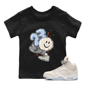 Air Jordan 5 Craft Sneaker Match Tees Balloon Sneaker Tees Air Jordan 5 Craft Tee Kids Shirts Black 1