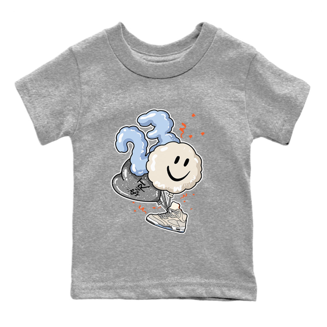 Air Jordan 5 Craft Sneaker Match Tees Balloon Sneaker Tees Air Jordan 5 Craft Tee Kids Shirts Heather Grey 2