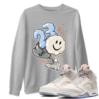 Air Jordan 5 Craft Sneaker Match Tees Balloon Sneaker Tees Air Jordan 5 Craft Tee Unisex Shirts Heather Grey 1