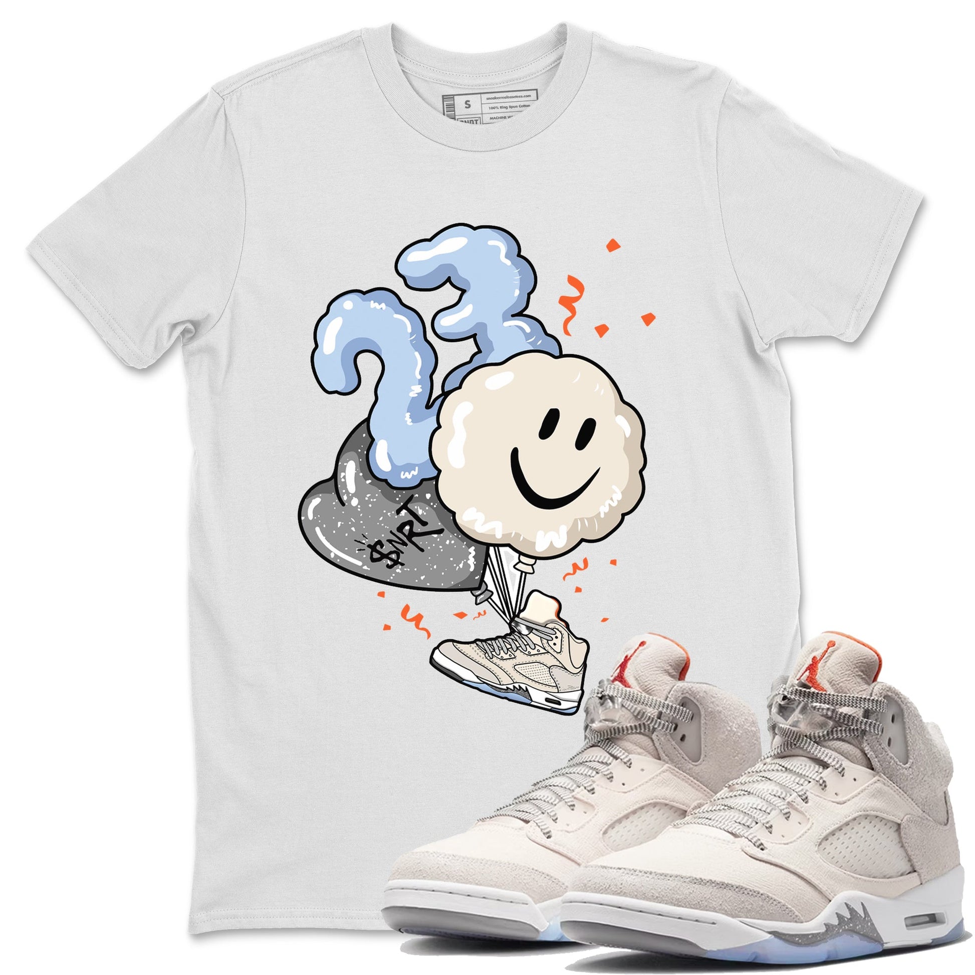 Air Jordan 5 Craft Sneaker Match Tees Balloon Sneaker Tees Air Jordan 5 Craft Tee Unisex Shirts White 1