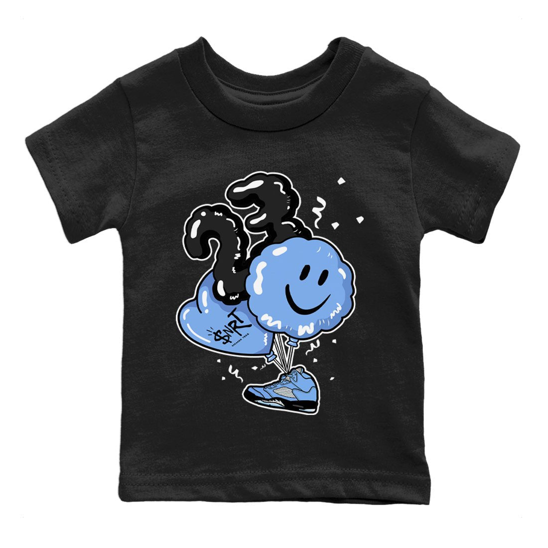 Jordan 5 UNC Sneaker Match Tees Balloon Sneaker Tees Jordan 5 UNC Sneaker Release Tees Kids Shirts