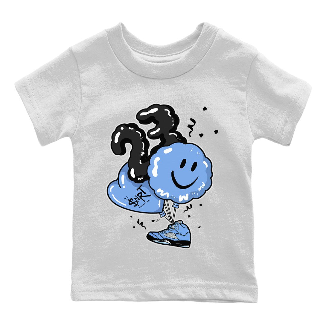 Jordan 5 UNC Sneaker Match Tees Balloon Sneaker Tees Jordan 5 UNC Sneaker Release Tees Kids Shirts