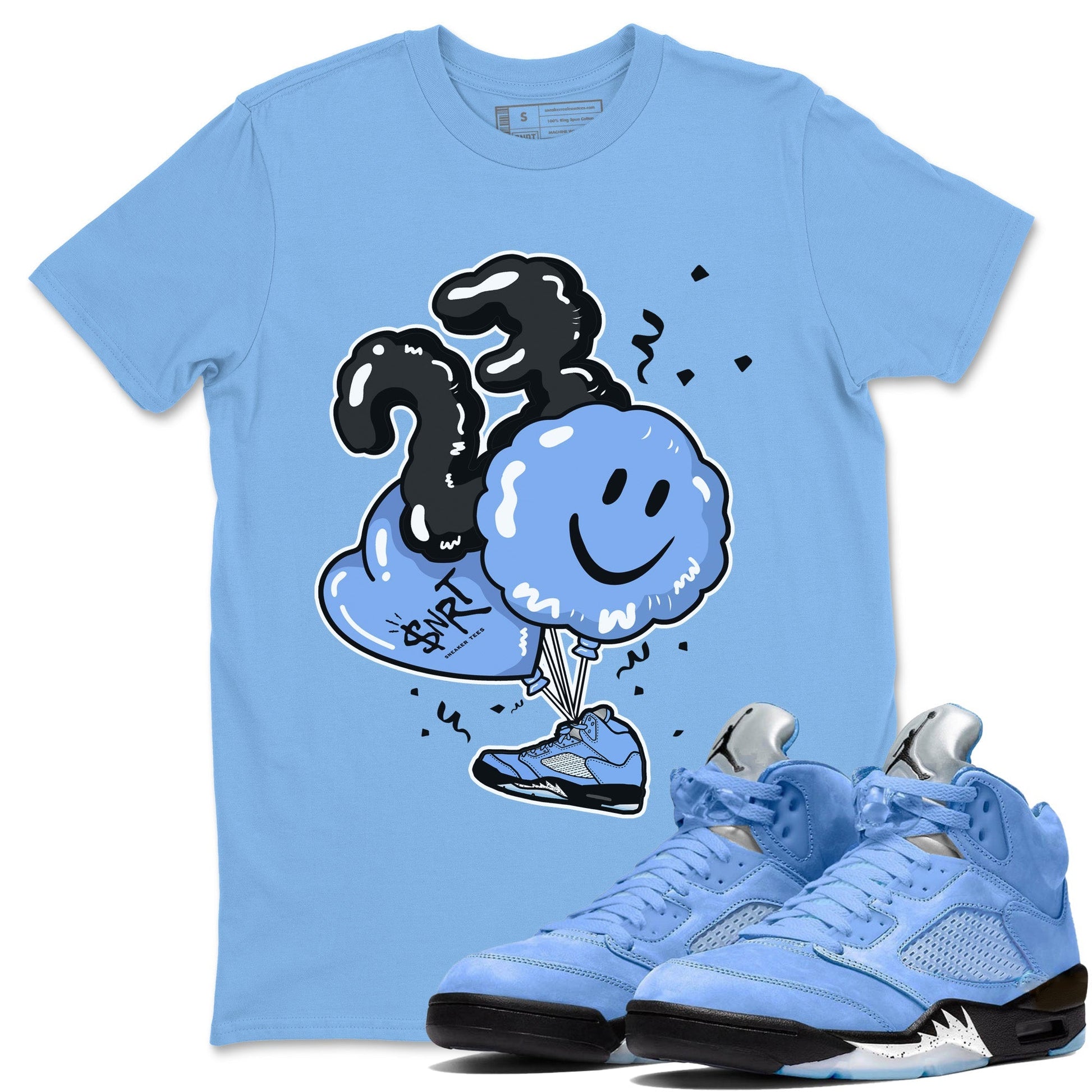 Jordan 5 UNC Sneaker Match Tees Balloon Sneaker Tees Jordan 5 UNC SNRT Sneaker Tees Unisex Shirts