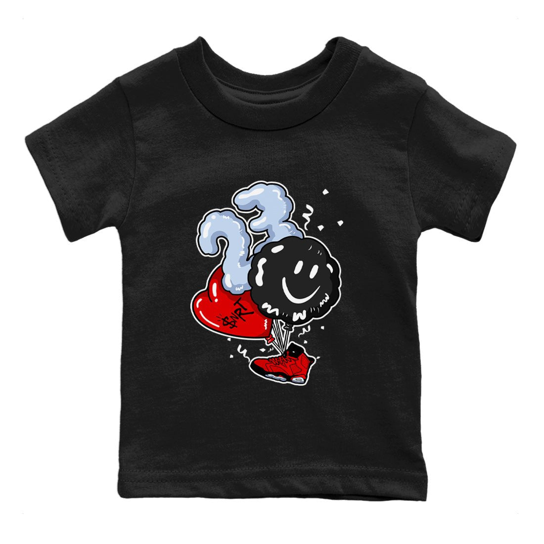 Air Jordan 6 Toro Bravo Sneaker Match Tees Balloon Sneaker Tees Toro Bravo 6s T-Shirt Kids Shirts Black 2