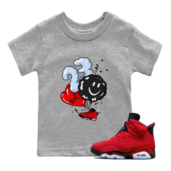 Air Jordan 6 Toro Bravo Sneaker Match Tees Balloon Sneaker Tees Toro Bravo 6s T-Shirt Kids Shirts Heather Grey 1