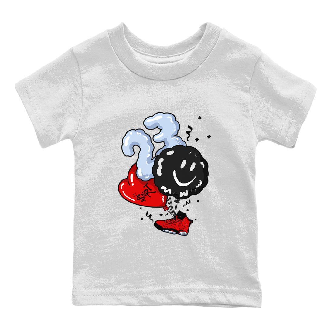 Air Jordan 6 Toro Bravo Sneaker Match Tees Balloon Sneaker Tees Toro Bravo 6s T-Shirt Kids Shirts White 2