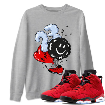 Air Jordan 6 Toro Bravo Sneaker Match Tees Balloon Sneaker Tees Toro Bravo 6s T-Shirt Unisex Shirts Heather Grey 1