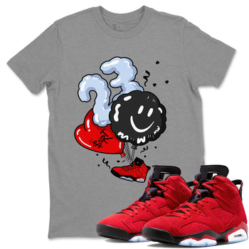 Air Jordan 6 Toro Bravo Sneaker Match Tees Balloon Sneaker Tees Toro Bravo 6s T-Shirt Unisex Shirts Heather Grey 1