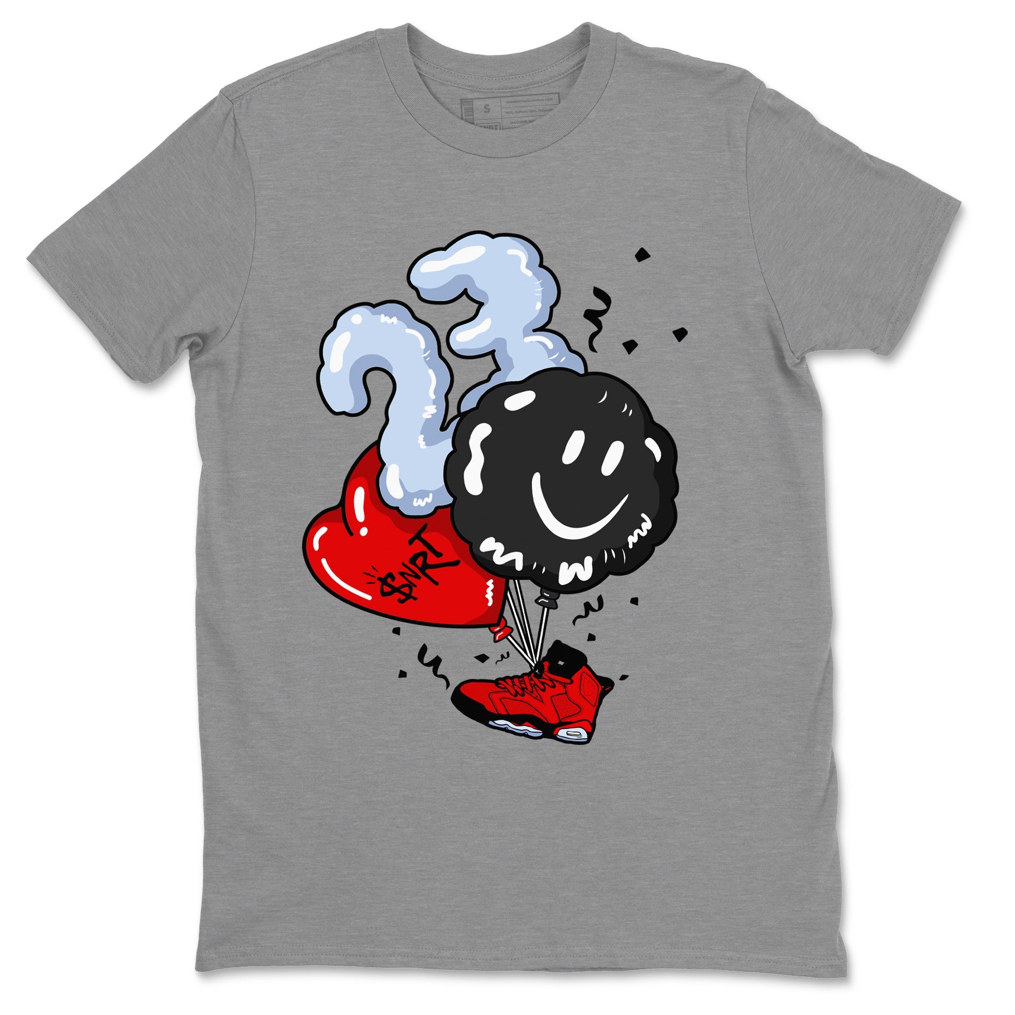 Air Jordan 6 Toro Bravo Sneaker Match Tees Balloon Sneaker Tees Toro Bravo 6s T-Shirt Unisex Shirts Heather Grey 2