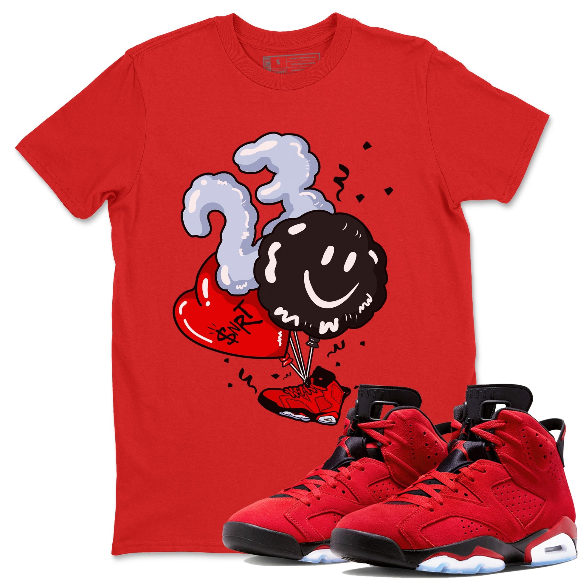 Air Jordan 6 Toro Bravo Sneaker Match Tees Balloon Sneaker Tees Toro Bravo 6s T-Shirt Unisex Shirts Red 1