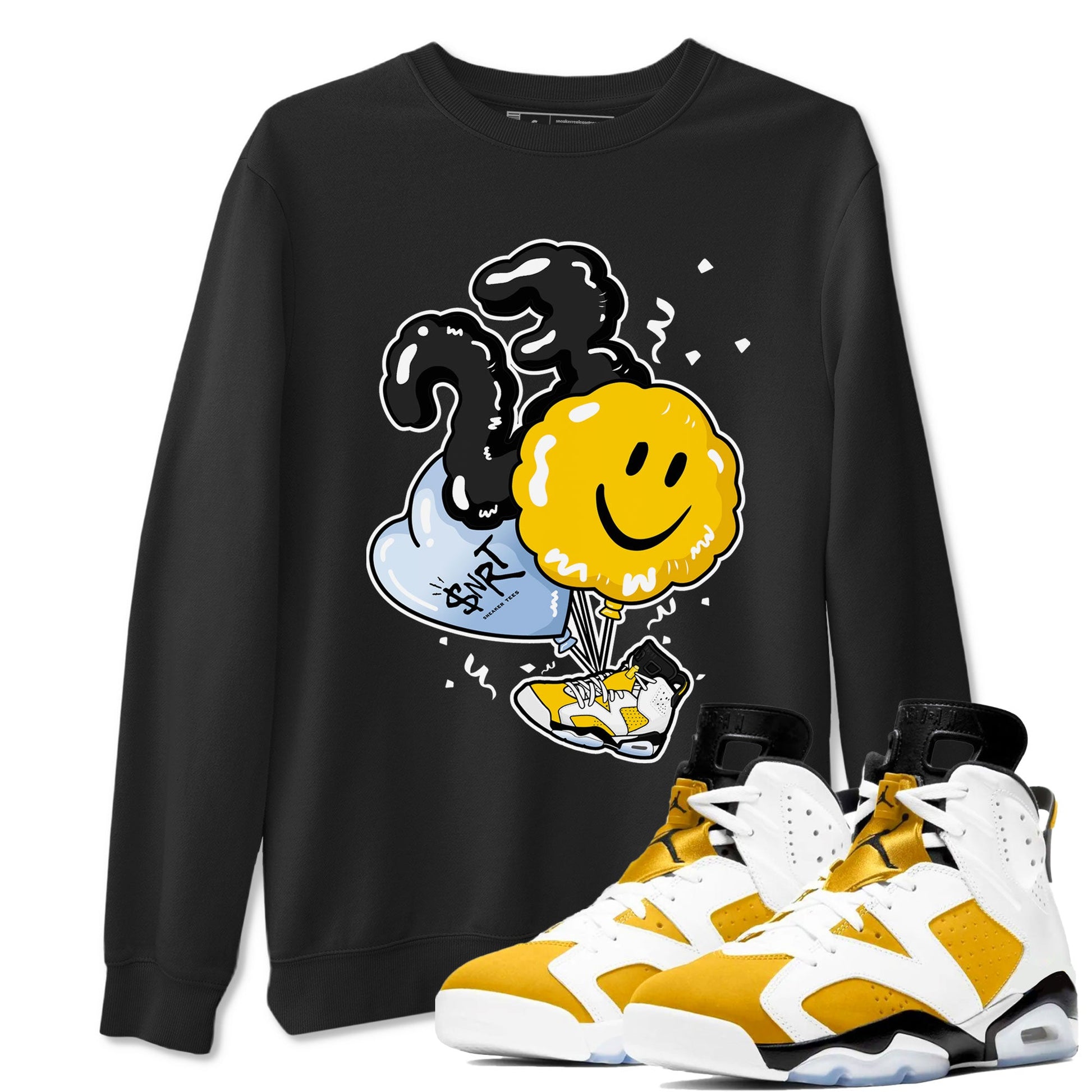 Air Jordan 6 Yellow Ochre shirt to match jordans Balloon sneaker tees Air Jordan 6 Yellow Ochre SNRT Sneaker Release Tees unisex cotton Black 1 crew neck shirt