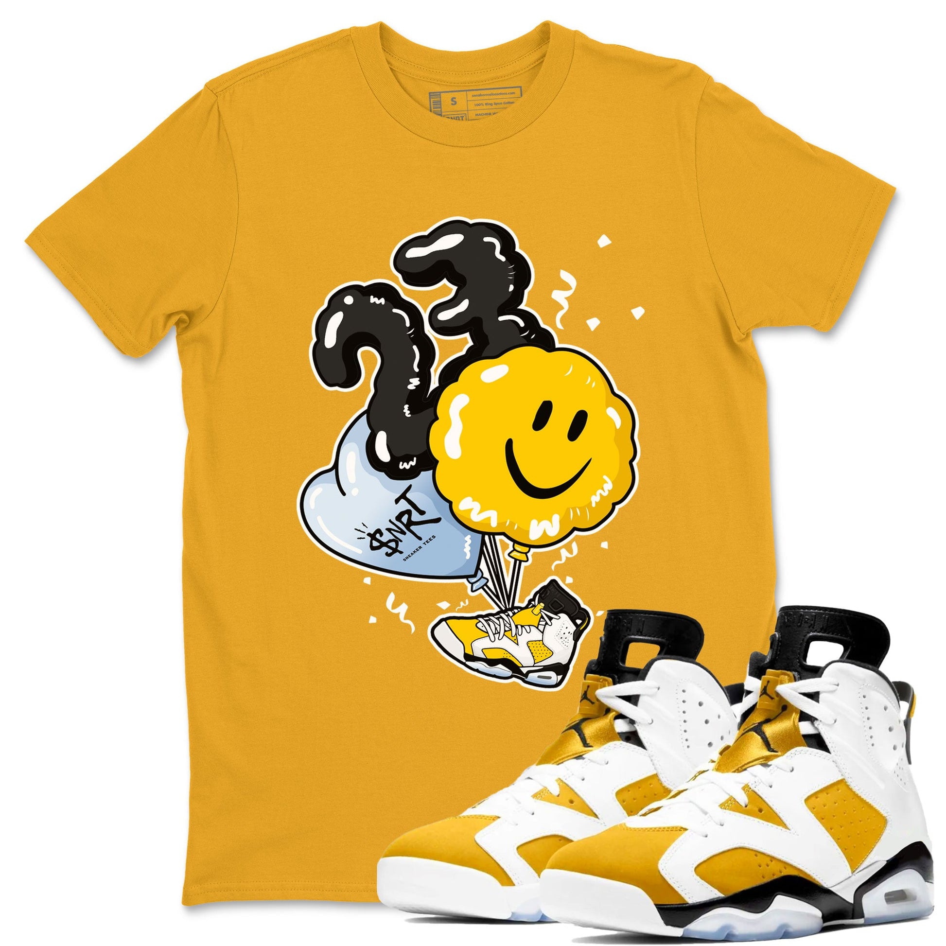 Air Jordan 6 Yellow Ochre shirt to match jordans Balloon sneaker tees Air Jordan 6 Yellow Ochre SNRT Sneaker Release Tees unisex cotton Gold 1 crew neck shirt