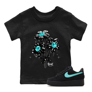 Air Force 1 Tiffany Sneaker Match Tees balloon bouquet Sneaker Tees Air Force 1 Low x Tiffany & Co Sneaker Release Tees Kids Shirts Black 1