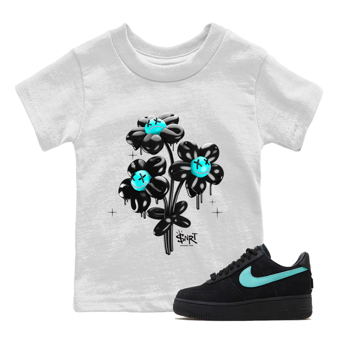 Air Force 1 Tiffany Sneaker Match Tees balloon bouquet Sneaker Tees Air Force 1 Low x Tiffany & Co Sneaker Release Tees Kids Shirts White 1