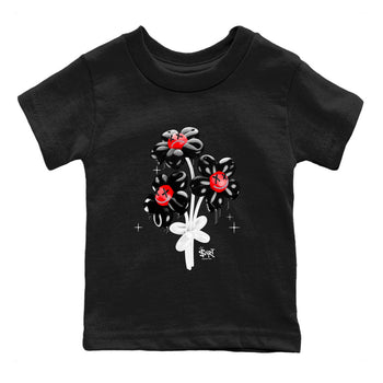 Air Jordan 1 Satin Bred Sneaker Match Tees Balloon Bouquet Sneaker Tees 1s Satin Bred SNRT Sneaker Release Tees Kids Shirts Black 2