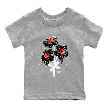 Air Jordan 1 Satin Bred Sneaker Match Tees Balloon Bouquet Sneaker Tees 1s Satin Bred SNRT Sneaker Release Tees Kids Shirts Heather Grey 2