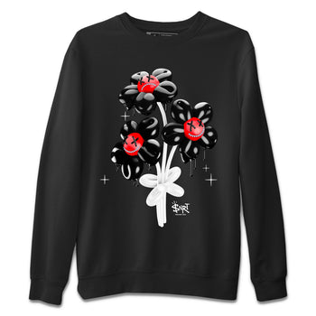 Air Jordan 1 Satin Bred Sneaker Match Tees Balloon Bouquet Sneaker Tees 1s Satin Bred SNRT Sneaker Release Tees Unisex Shirts Black 2