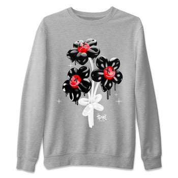 Air Jordan 1 Satin Bred Sneaker Match Tees Balloon Bouquet Sneaker Tees 1s Satin Bred SNRT Sneaker Release Tees Unisex Shirts Heather Grey 2