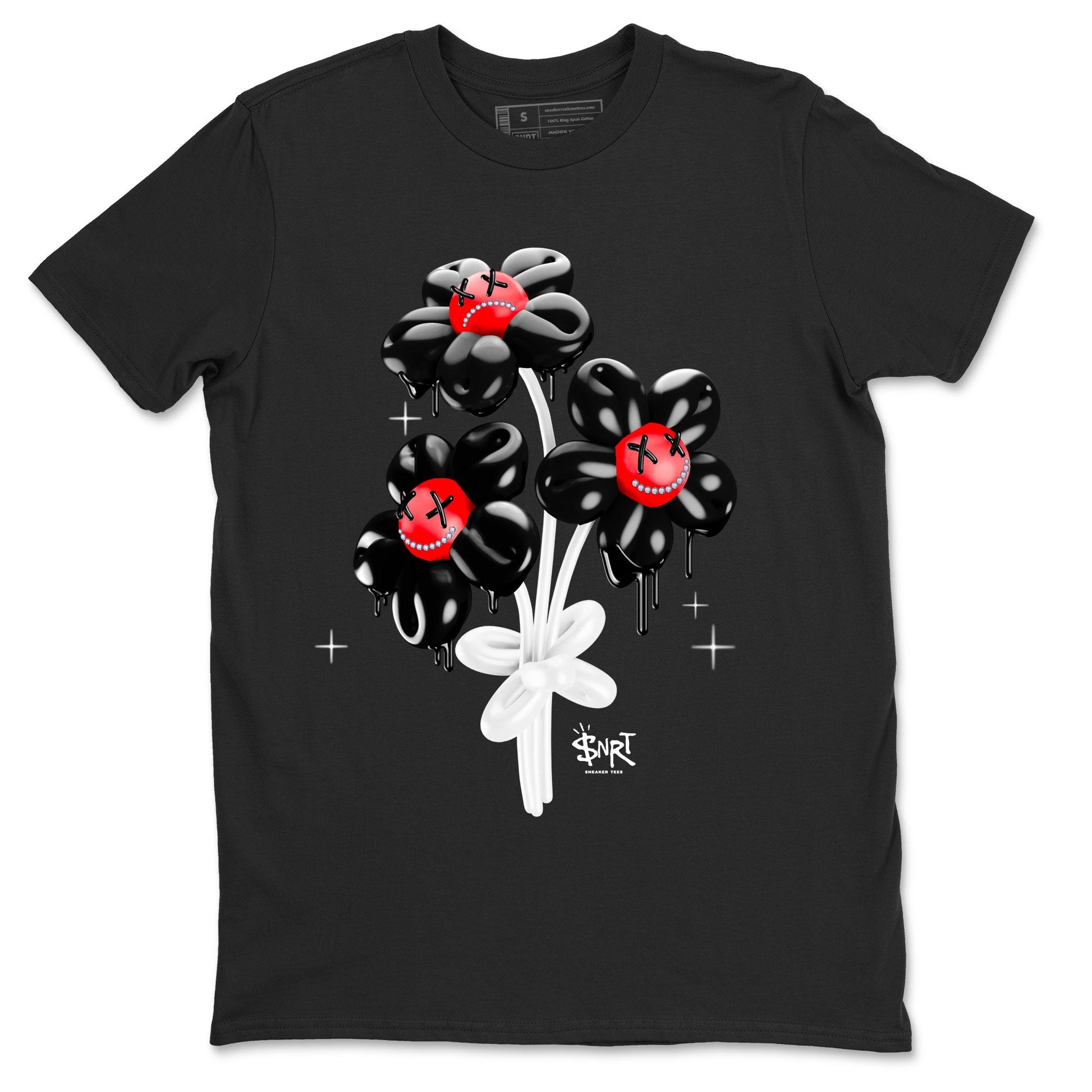 Air Jordan 1 Satin Bred Sneaker Match Tees Balloon Bouquet Sneaker Tees 1s Satin Bred SNRT Sneaker Release Tees Unisex Shirts Black 2
