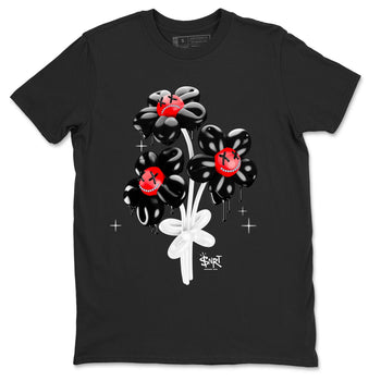 Air Jordan 1 Satin Bred Sneaker Match Tees Balloon Bouquet Sneaker Tees 1s Satin Bred SNRT Sneaker Release Tees Unisex Shirts Black 2