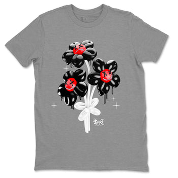 Air Jordan 1 Satin Bred Sneaker Match Tees Balloon Bouquet Sneaker Tees 1s Satin Bred SNRT Sneaker Release Tees Unisex Shirts Heather Grey 2