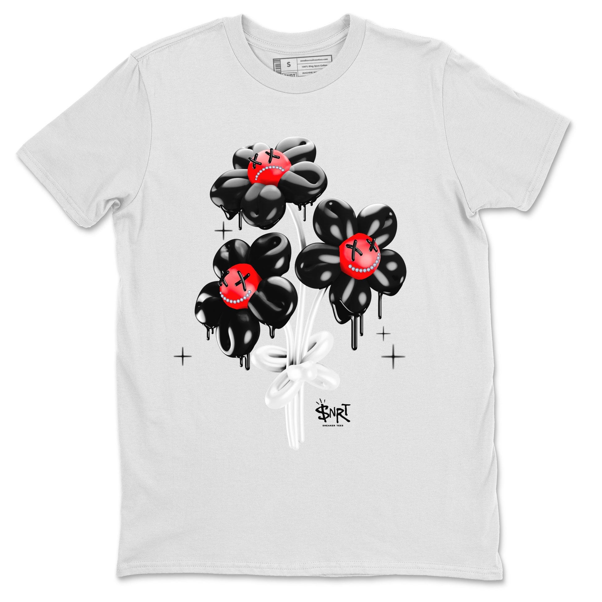 Air Jordan 1 Satin Bred Sneaker Match Tees Balloon Bouquet Sneaker Tees 1s Satin Bred SNRT Sneaker Release Tees Unisex Shirts White 2