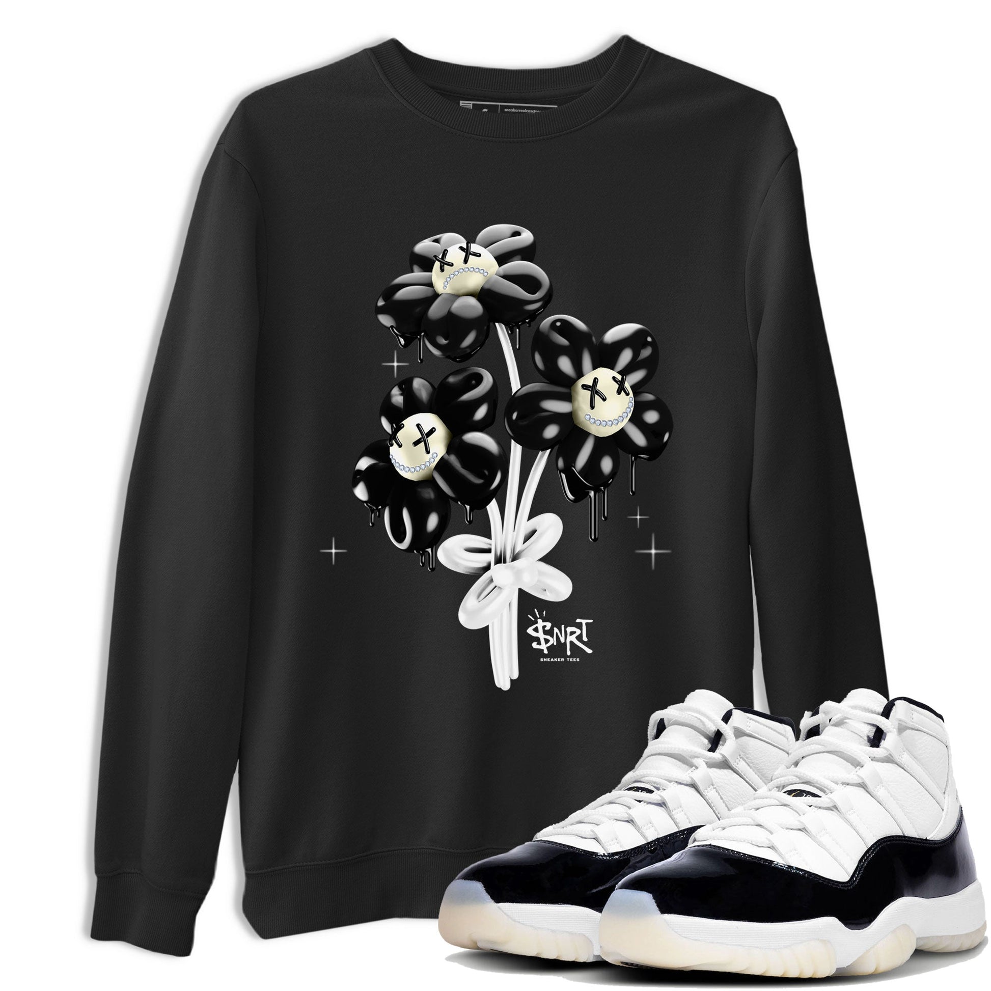 11s Gratitude shirt to match jordans Balloon Bouquet sneaker tees Air Jordan 11 Retro Gratitude SNRT Sneaker Tees Streetwear Casual Fit Black 1 T-Shirt