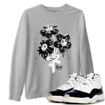11s Gratitude shirt to match jordans Balloon Bouquet sneaker tees Air Jordan 11 Retro Gratitude SNRT Sneaker Tees Streetwear Casual Fit Heather Grey 1 T-Shirt