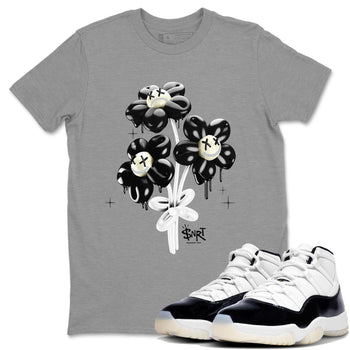 11s Gratitude shirt to match jordans Balloon Bouquet sneaker tees Air Jordan 11 Retro Gratitude SNRT Sneaker Tees Streetwear Casual Fit Heather Grey 1 T-Shirt