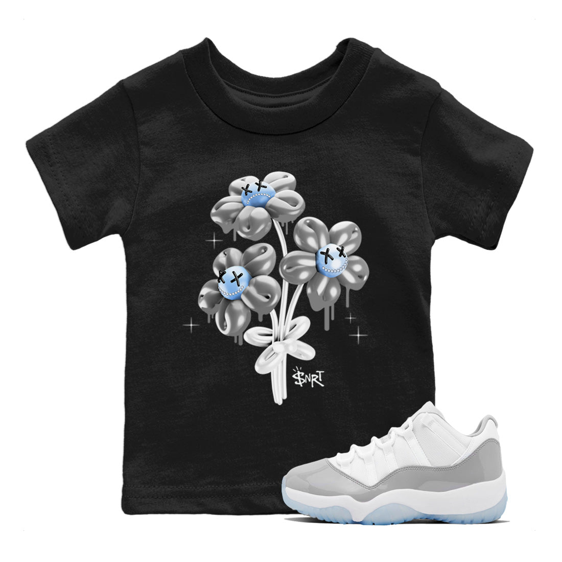 Air Jordan 11 White Cement Sneaker Match Tees balloon bouquet Sneaker Tees Air Jordan 11 Cement Grey Sneaker Release Tees Kids Shirts Black 1