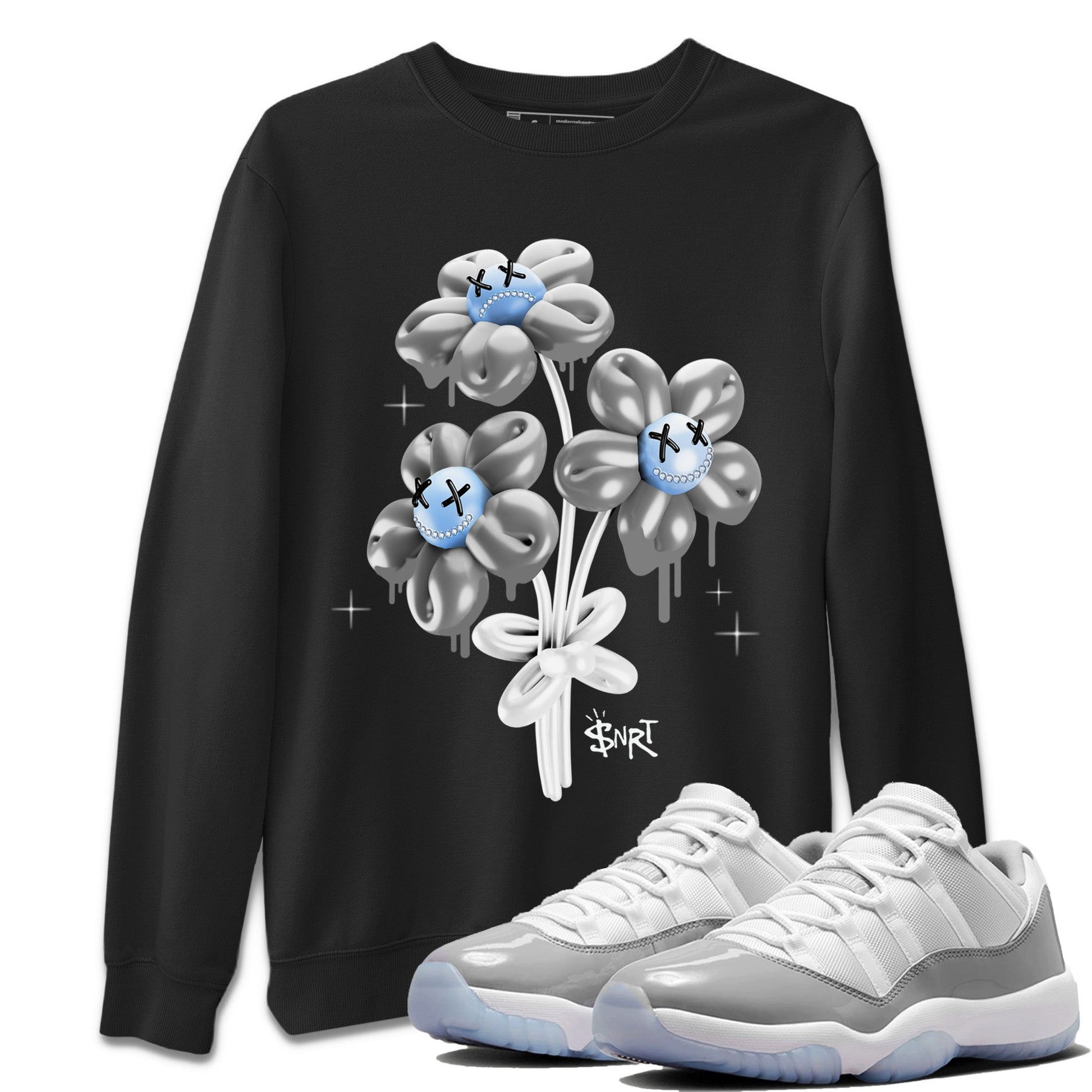 Air Jordan 11 White Cement Sneaker Match Tees balloon bouquet Sneaker Tees Air Jordan 11 Cement Grey Sneaker Release Tees Unisex Shirts Black 1