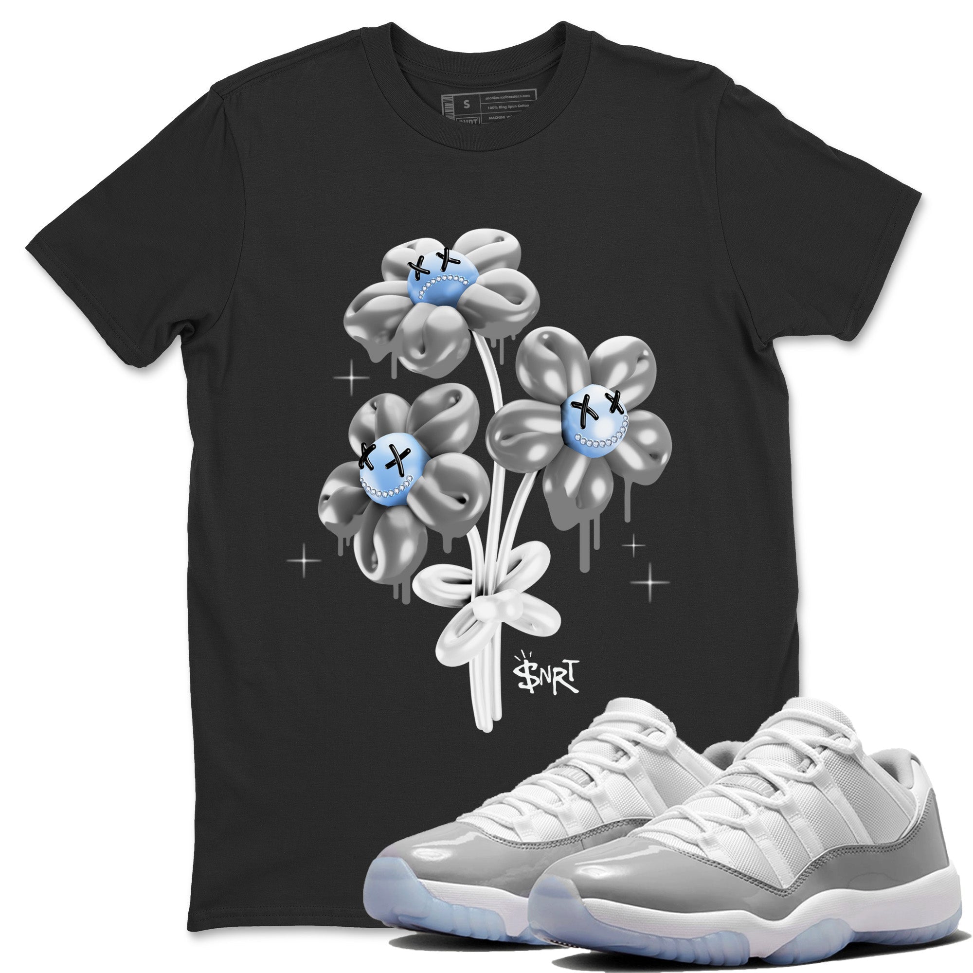 Air Jordan 11 White Cement Sneaker Match Tees balloon bouquet Sneaker Tees Air Jordan 11 Cement Grey Sneaker Release Tees Unisex Shirts Black 1