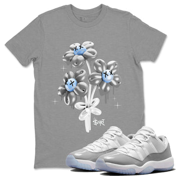 Air Jordan 11 White Cement balloon bouquet Crew Neck Sneaker Tees Air Jordan 11 Cement Grey Sneaker T-Shirts Size Chart
