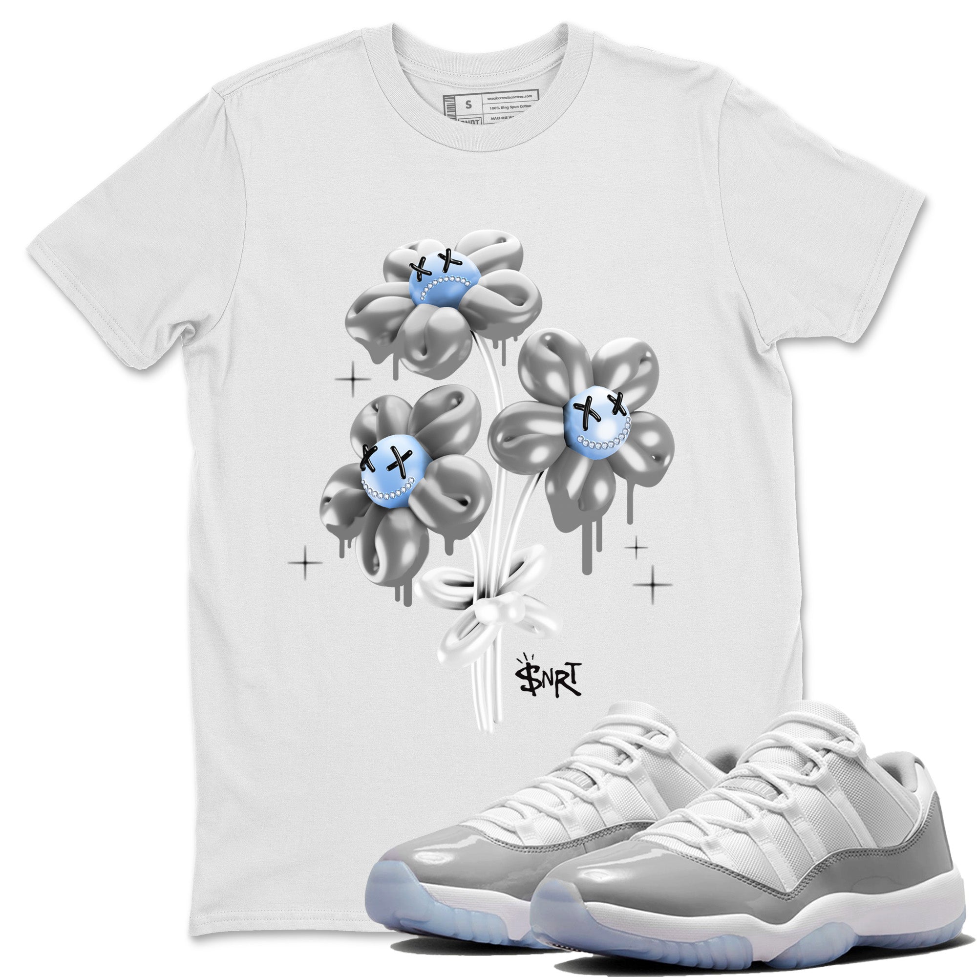 Air Jordan 11 White Cement Sneaker Match Tees balloon bouquet Sneaker Tees Air Jordan 11 Cement Grey Sneaker Release Tees Unisex Shirts White 1