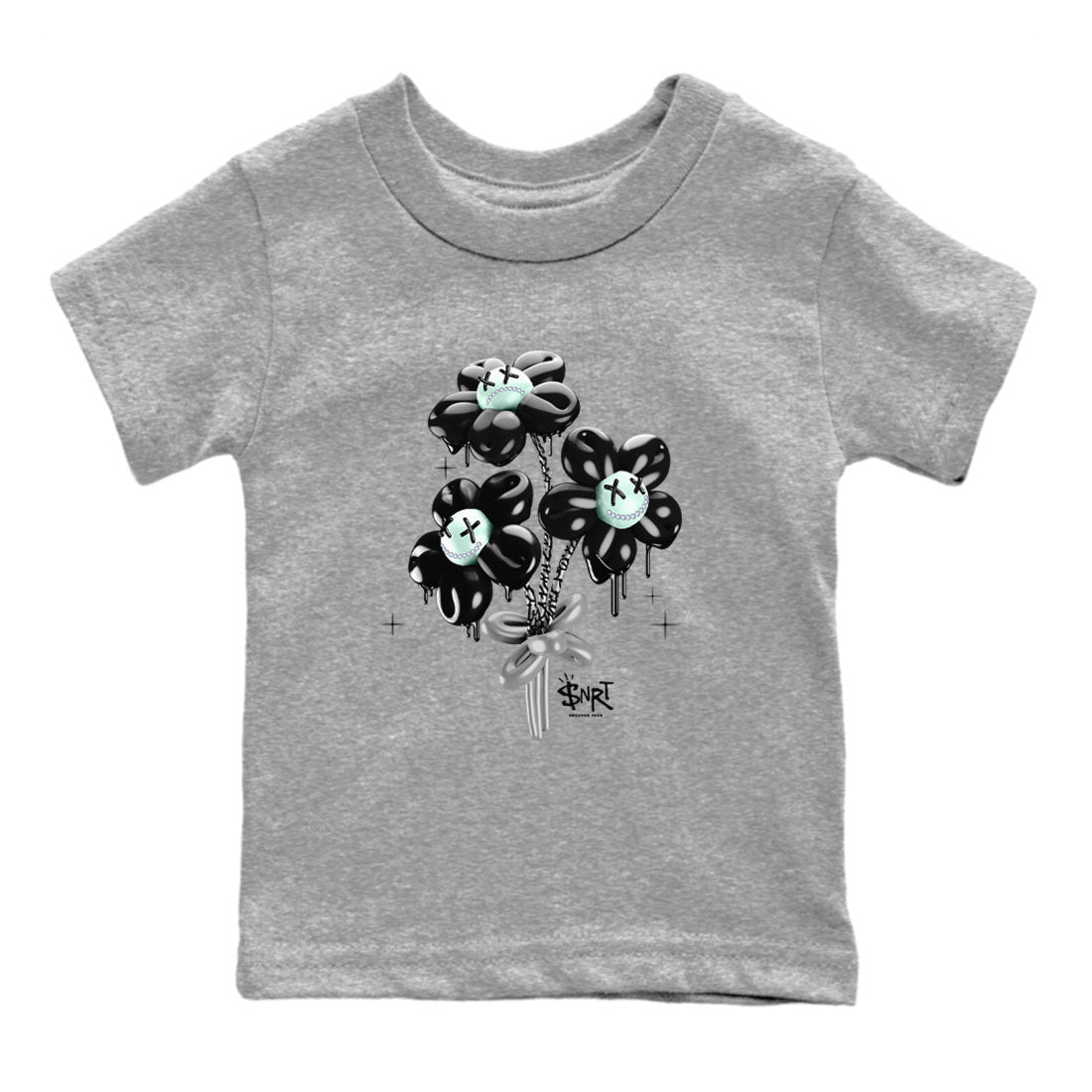 3s Green Glow shirt to match jordans Balloon Bouquet sneaker tees Air Jordan 3 Green Glow SNRT sneaker release tees baby toddler Heather Grey 2 cotton Shirt