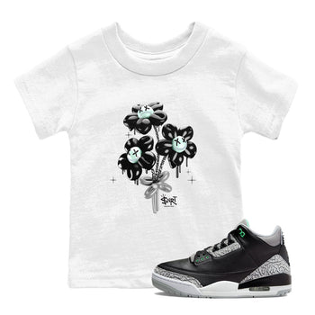 3s Green Glow shirt to match jordans Balloon Bouquet sneaker tees Air Jordan 3 Green Glow SNRT sneaker release tees baby toddler White 1 cotton Shirt