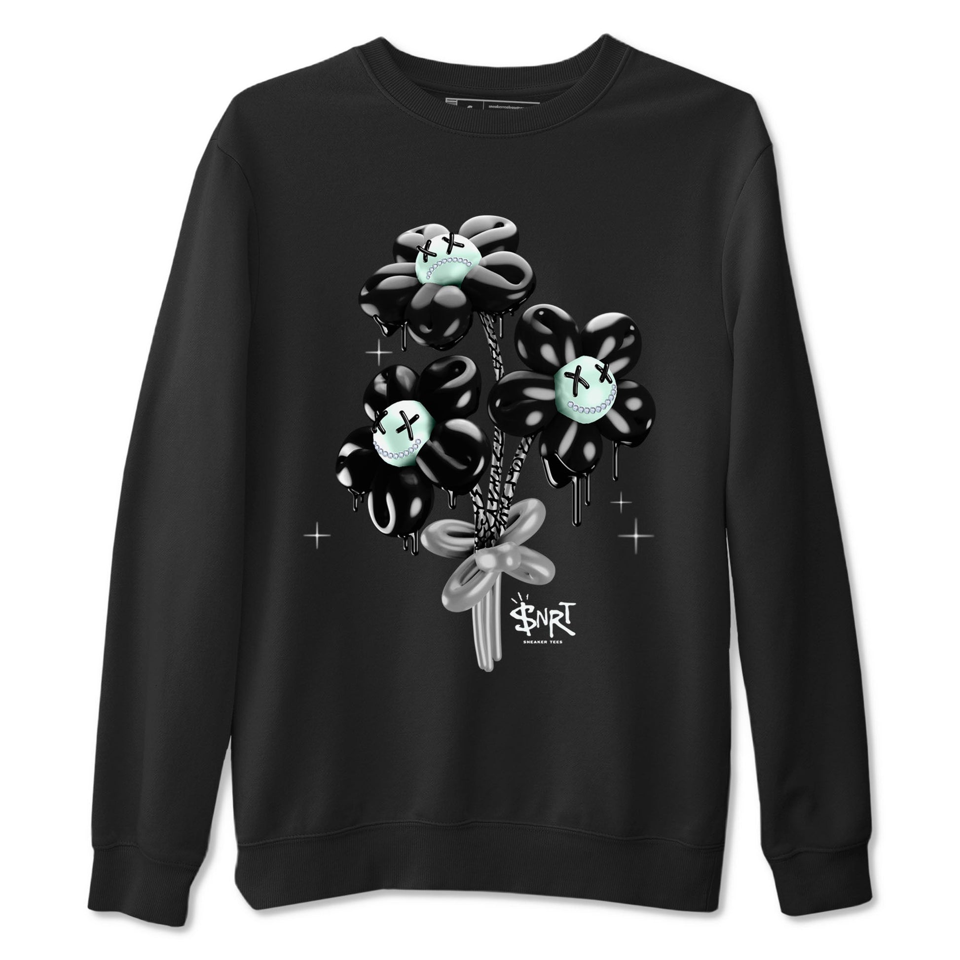 3s Green Glow shirt to match jordans Balloon Bouquet sneaker tees Air Jordan 3 Green Glow SNRT Sneaker Release Tees unisex cotton Black 2 crew neck shirt