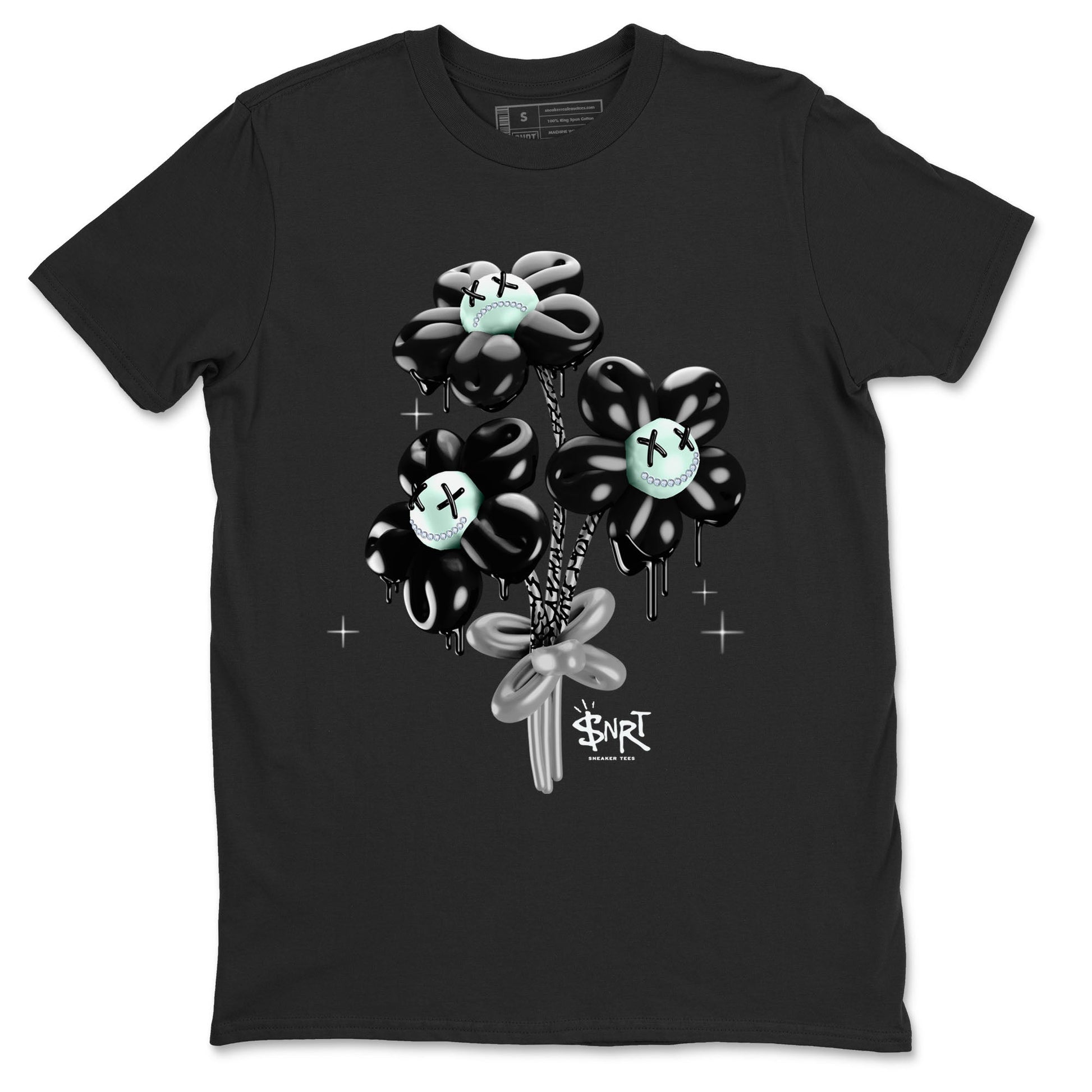 3s Green Glow shirt to match jordans Balloon Bouquet sneaker tees Air Jordan 3 Green Glow SNRT Sneaker Release Tees unisex cotton Black 2 crew neck shirt