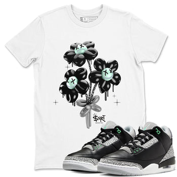 3s Green Glow shirt to match jordans Balloon Bouquet sneaker tees Air Jordan 3 Green Glow SNRT Sneaker Release Tees unisex cotton White 1 crew neck shirt