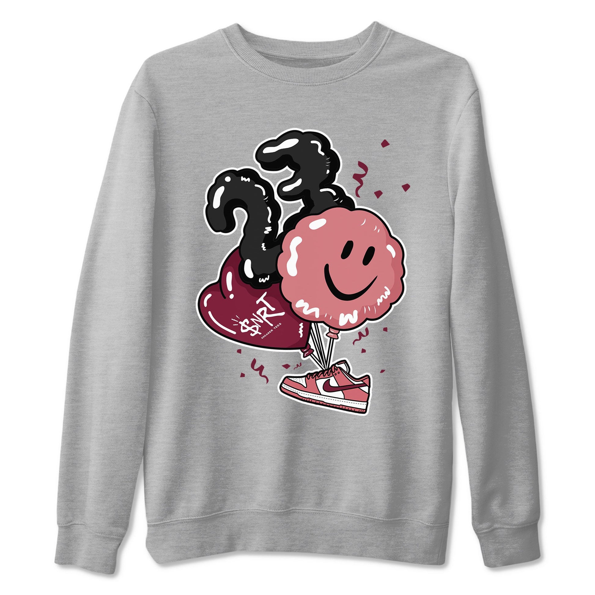Dunks Valentines Day shirt to match jordans Balloon sneaker tees Dunks Valentine's Day SNRT sneaker Release Tees unisex cotton Heather Grey 2 crew neck shirt