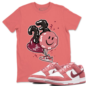 Dunks Valentines Day shirt to match jordans Balloon sneaker tees Dunks Valentine's Day SNRT sneaker Release Tees unisex cotton Coral 1 crew neck shirt