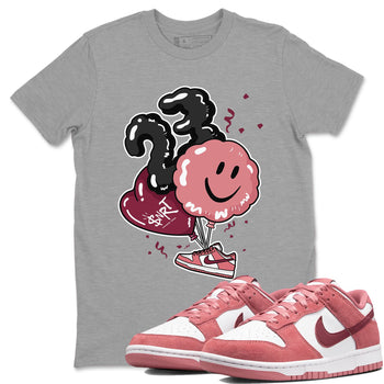 Dunks Valentines Day shirt to match jordans Balloon sneaker tees Dunks Valentine's Day SNRT sneaker Release Tees unisex cotton Heather Grey 1 crew neck shirt