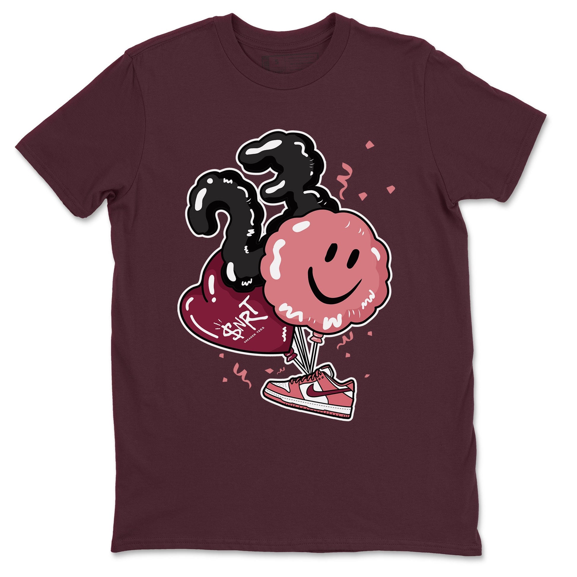Dunks Valentines Day shirt to match jordans Balloon sneaker tees Dunks Valentine's Day SNRT sneaker Release Tees unisex cotton Maroon 2 crew neck shirt