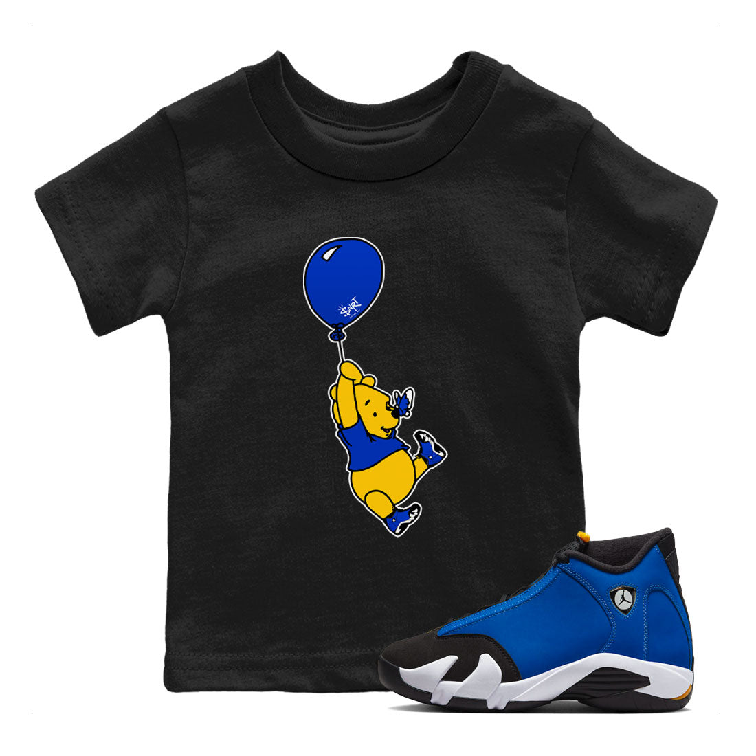 AJ14 Laney shirt to match jordans Balloon Ride sneaker tees Air Jordan 14 Laney SNRT Sneaker Release Tees Baby Toddler Black 1 T-Shirt