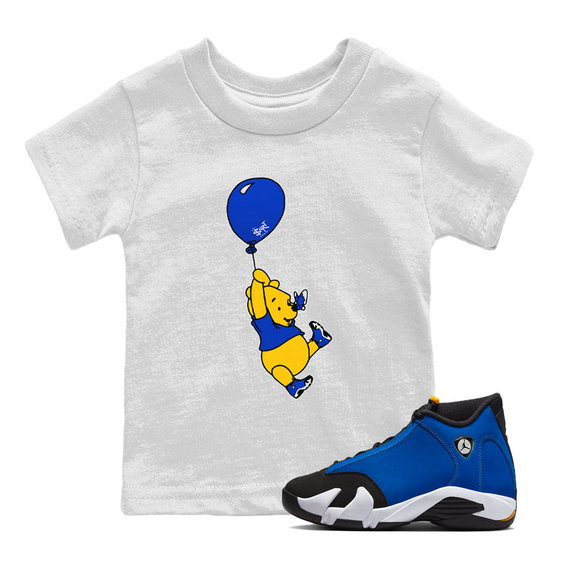 AJ14 Laney shirt to match jordans Balloon Ride sneaker tees Air Jordan 14 Laney SNRT Sneaker Release Tees Baby Toddler White 1 T-Shirt