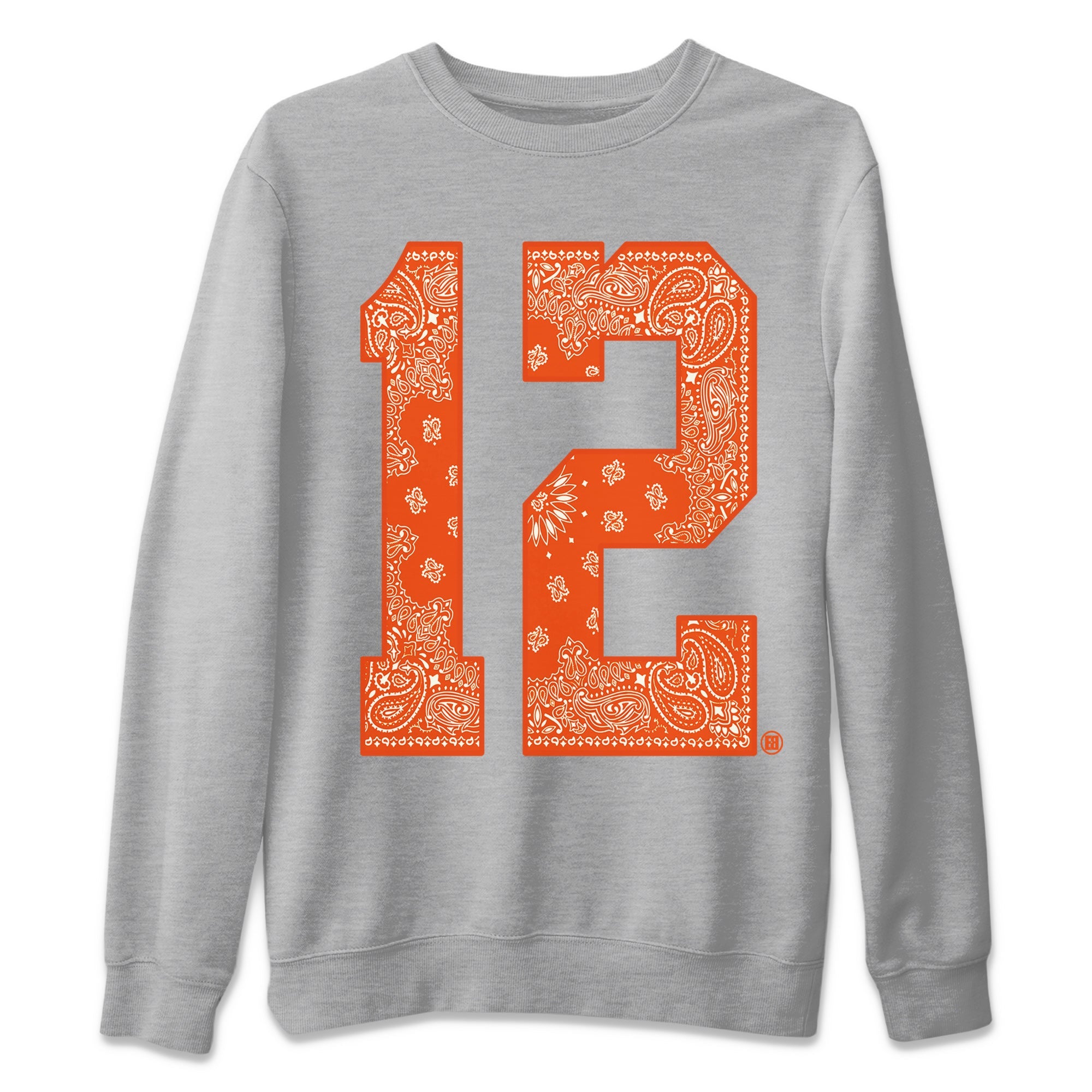 Air Jordan 12 Brilliant Orange Sneaker Match Tees Bandana 12 t shirt Air Jordan 12 WMNS Brilliant Orange Sneaker Tees Unisex Shirts Heather Grey 2
