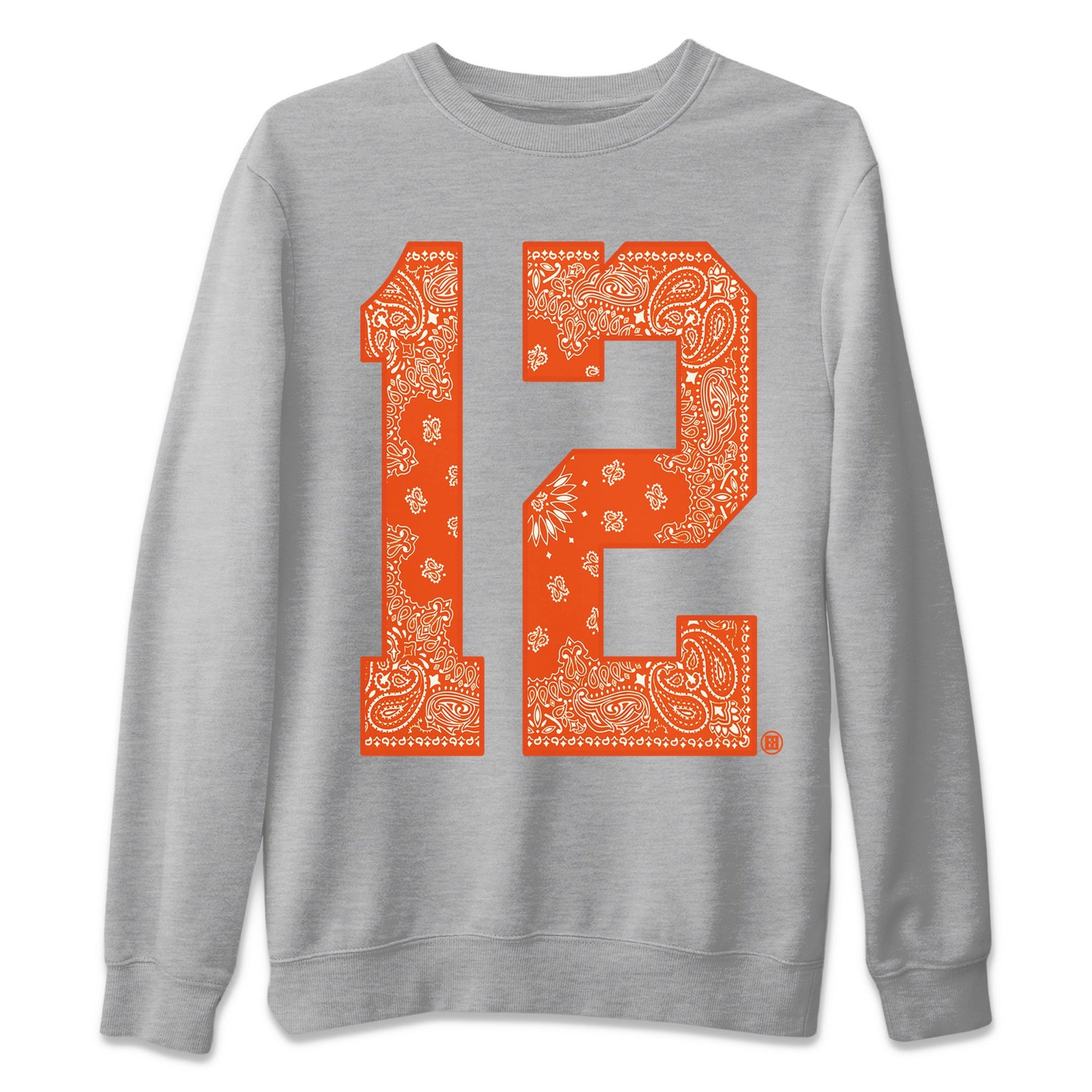 Air Jordan 12 Brilliant Orange Sneaker Match Tees Bandana 12 t shirt Air Jordan 12 WMNS Brilliant Orange Sneaker Tees Unisex Shirts Heather Grey 2