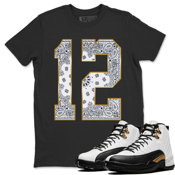 Jordan 12 Royalty Sneaker Match Tees Bandana 12 Sneaker Tees Jordan 12 Royalty Sneaker Release Tees Unisex Shirts