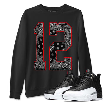 Jordan 12 Playoffs Sneaker Match Tees Bandana 12 Sneaker Tees Jordan 12 Playoffs Sneaker Release Tees Unisex Shirts
